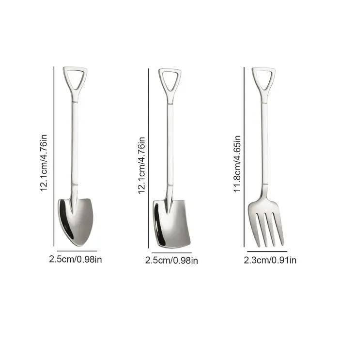 Pelle carrée en acier inoxydable, fourchette pointue, dit dessert, gâteau, fourchette, cuillère, fru