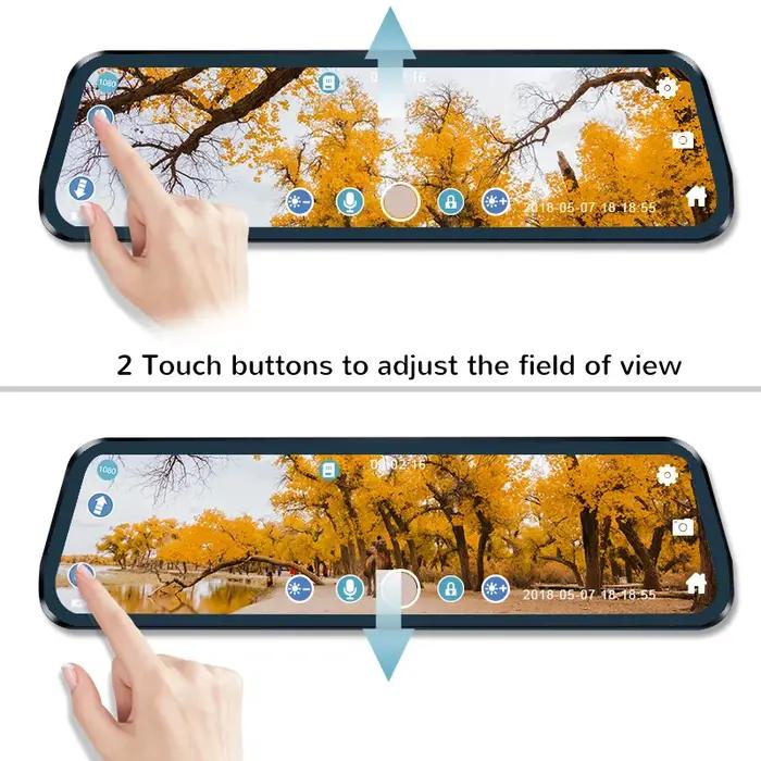 Caméra de rétroviseur pour voiture, écran tactile, enregistreur vidéo, rétroviseur, caméra de tablea