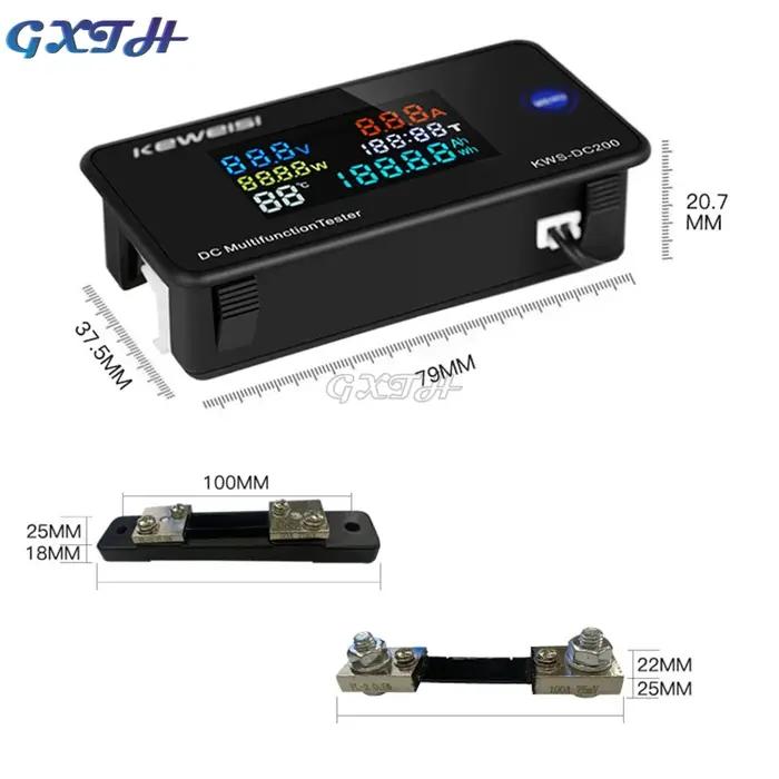 Ampèremètre de tension numérique 0-200V 0-100A DC, écran de document multifonction, voltmètre de véh