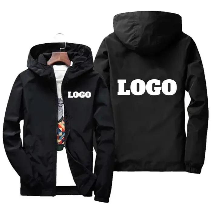 Veste d'automne avec Logo de marque personnalisé pour homme, coupe-vent chaud et imperméable, vêteme