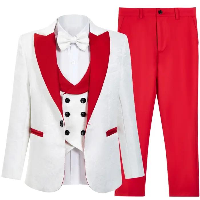 Ensemble de costume formel multicolore pour garçons, 4 pièces, 3-14T, livraison rapide, costumes aju