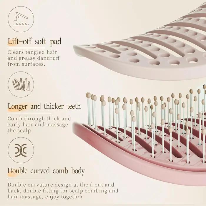 Brosse à cheveux volumisante avec livres intégrés, coiffure, massage, point d'acupuncture, peigne à