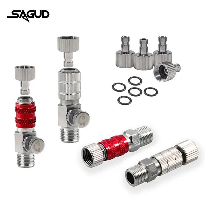 SAGUD – accessoires à déconnexion rapide pour aérographe, adaptateur de raccord rapide 1/8 avec 4 co