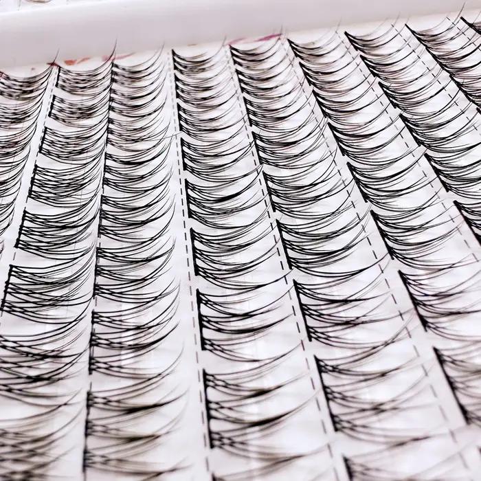 Cils individuels en queue de poisson doux et légers 384 - Réutilisables, courbure D, 10-12 mm - Parf