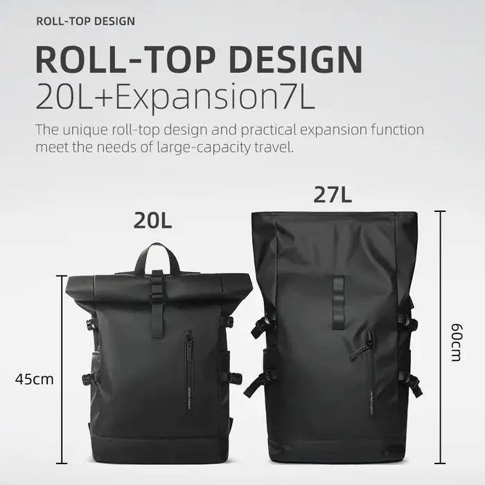 HK sac à dos de voyage extensible hommes grande capacité étanche 15.6 "sac pour ordinateur portable