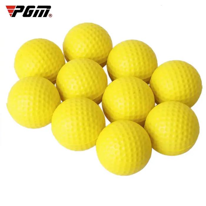 Balles de Golf en mousse PU jaune, 10 pièces, éponge élastique, entraînement de pratique intérieure