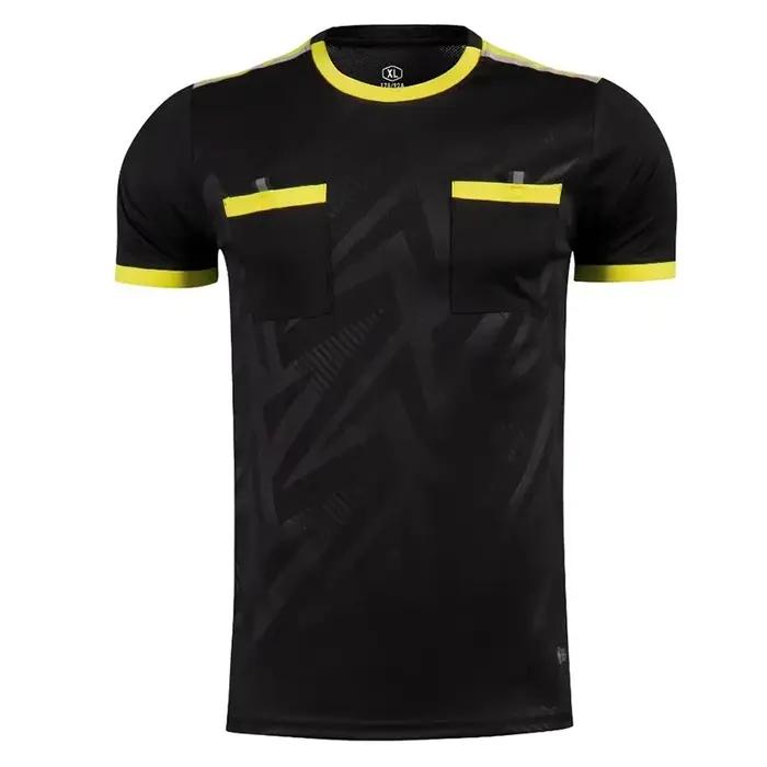 Uniformes d'arbitre professionnels pour hommes, maillots de football avec poches, chemise d'équipe à