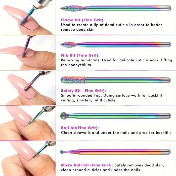 Jeu de forets à ongles professionnels en céramique, lime à ongles électrique pour manucure, pour ong