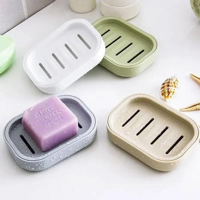 Porte-savon carré Double couche avec couvercle, boîte à savon de vidange en plastique, ménage salle