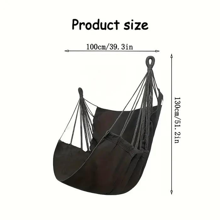 1 chaise hamac suspendue avec sac de rangement pour patio extérieur, balcon, véranda, chambre intéri