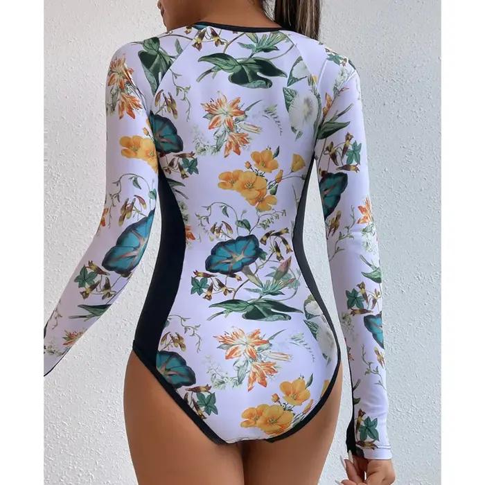 Maillot de bain une pièce sportif pour femmes - Body manches longues surf 2026