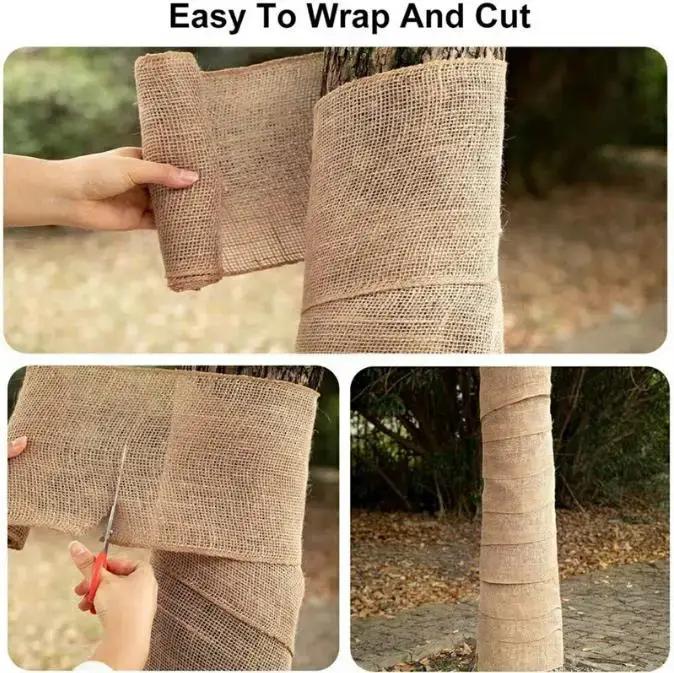 45 po. Rouleau de toile de jute pour jardinage, tissu naturel pour barrière contre les mauvaises her