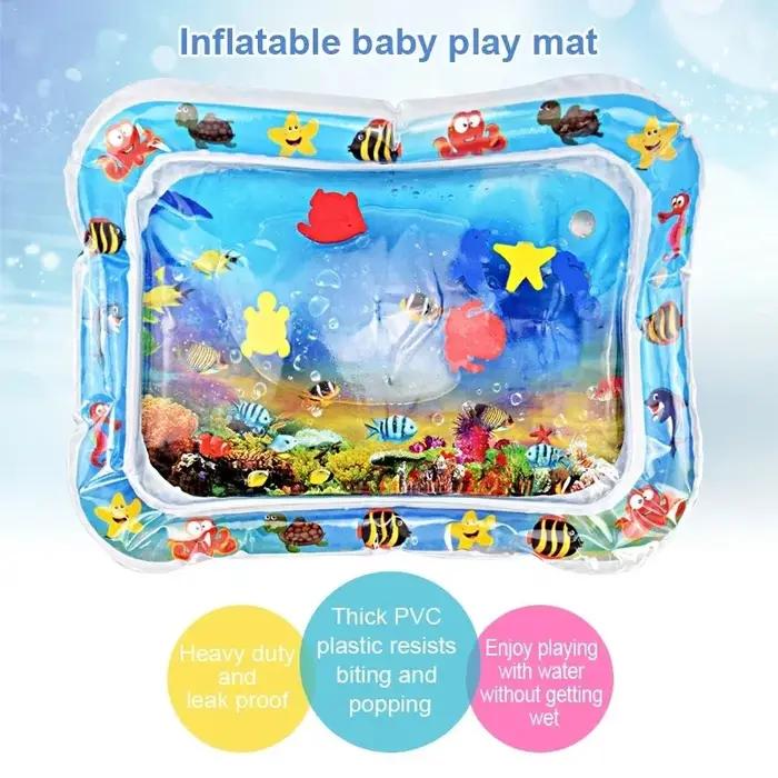 Tapis de jeu d'eau pour bébé, jouets pour le ventre, coussin gonflable, développement de l'éducation