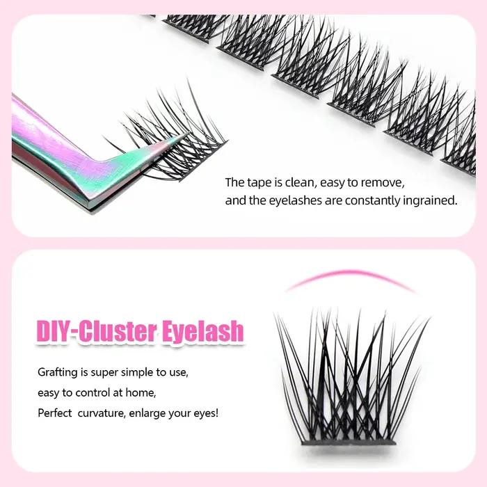 YUANZHIJIE maquillage de cils individuels Cilios Cluster Extension de cils vaporeux C/D Volume de cu