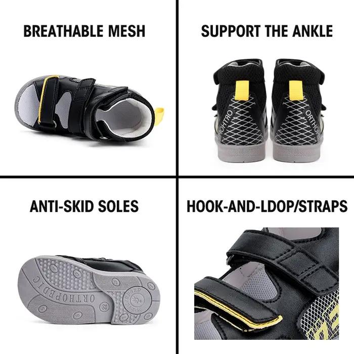 Sandales orthopédiques pour enfants avec attelle de cheville correctrice, soutien de la voûte planta