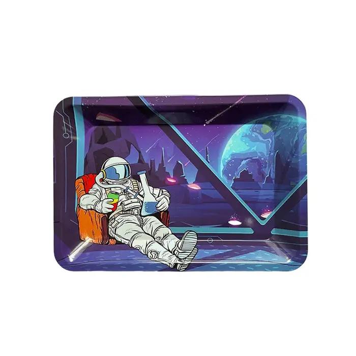 Plateau roulant en métal coloré, assiette à tabac, accessoires pour fumer des cigares, conteneur de
