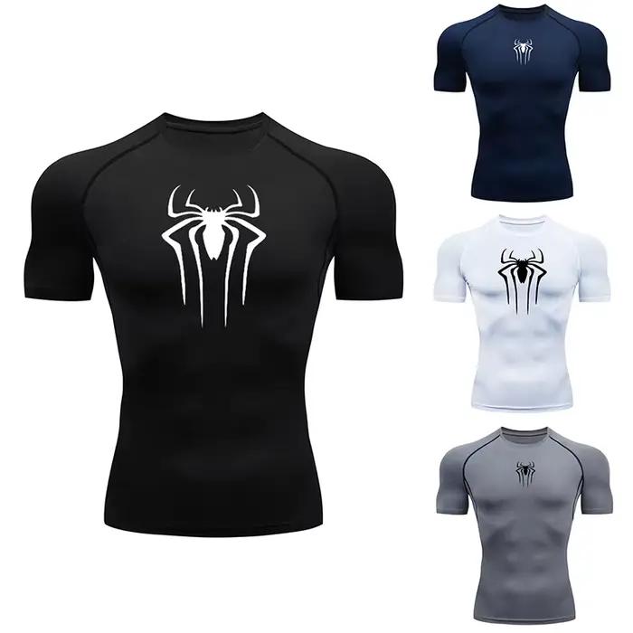 T-shirt compression homme manches courtes 2024 - Sport, fitness, running - Élastique séchage rapide