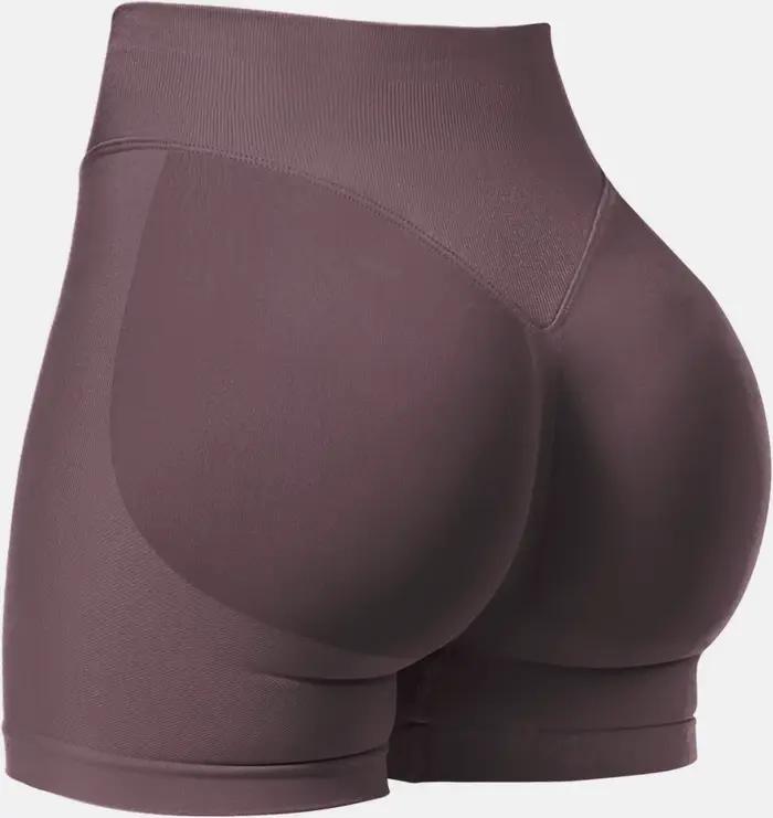 Short en tricot Pilates, entraînement à l'intensité moyenne, hanches pêche très extensibles, sans li