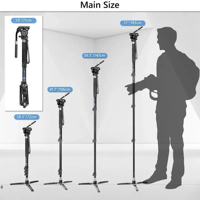 Trépied pour appareil photo reflex numérique professionnel, monopode, 360, panoramique, tête des Émi