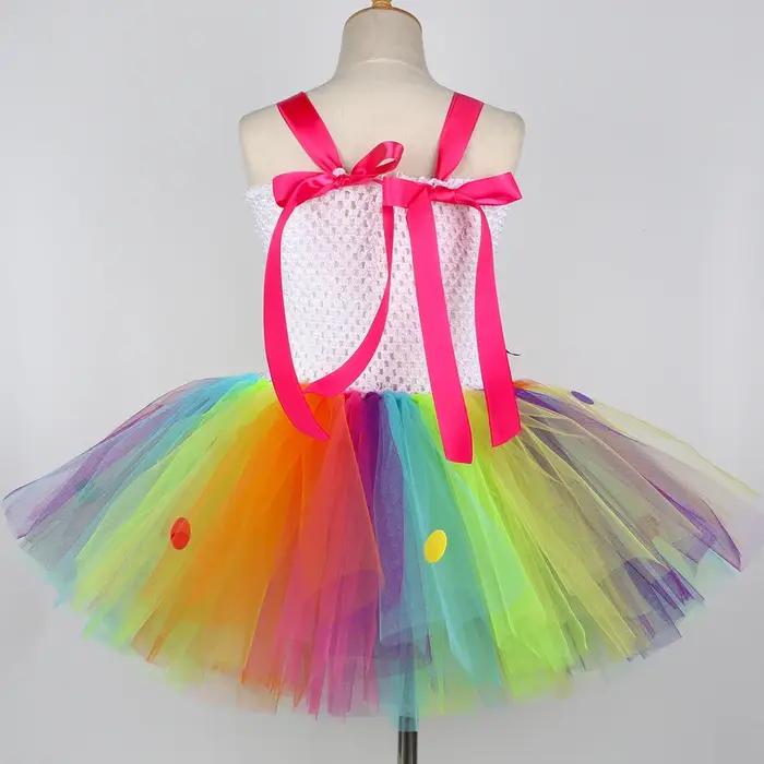 Costume de sucette arc-en-ciel pour filles, robe de princesse Tutu de fête d'anniversaire, robe de b