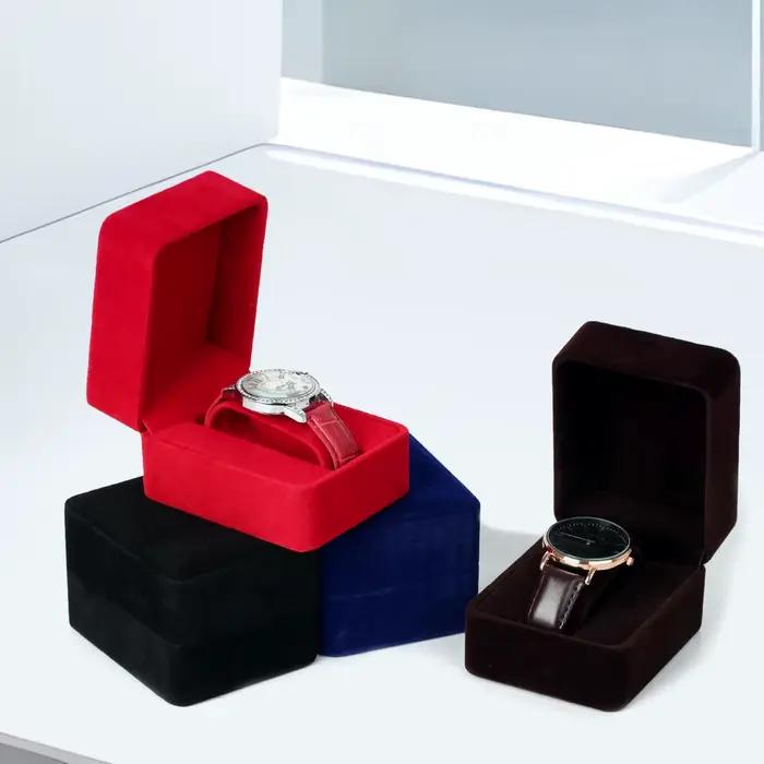 Boîte en velours à coins ronds pour montre connectée protection rangement accessoire bijou coffret d'emballage affaires occasions spéciales cadeau élégant