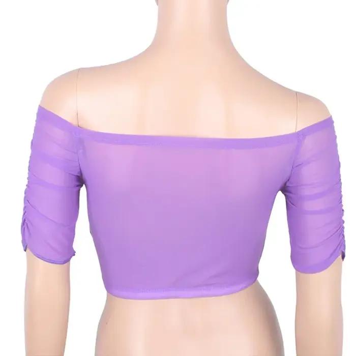 Haut transparent élastique danse ventre femme - Vêtements classe carnaval costumes accessoires
