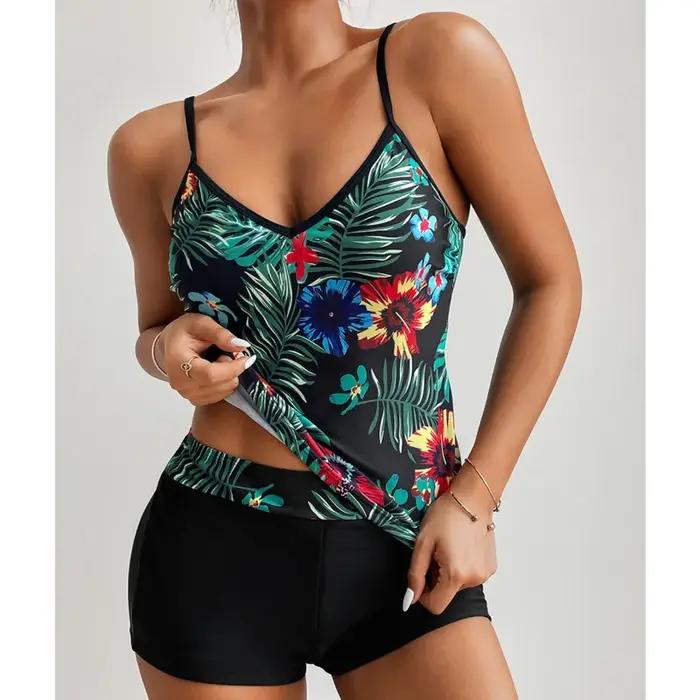 Ensemble tankini grande taille femme - Maillot de bain sport piscine deux pièces confortable et sexy