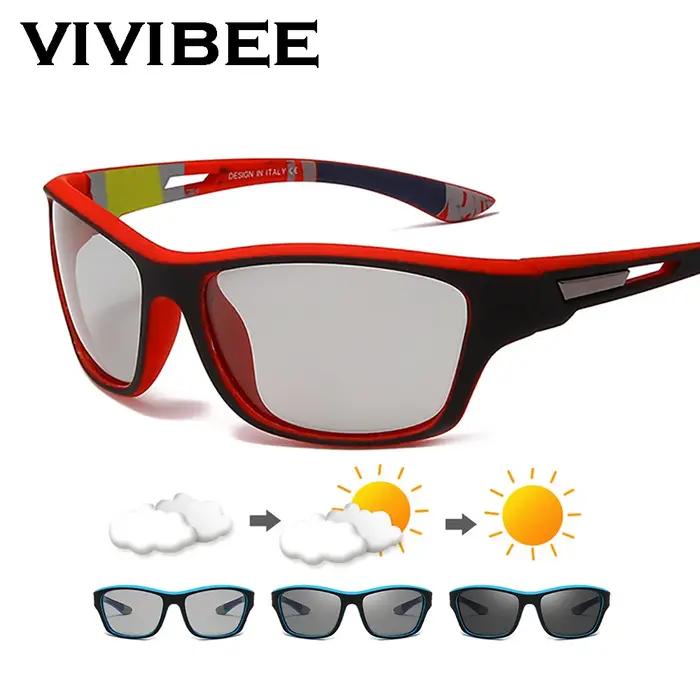 Lunettes de soleil photochromiques de cyclisme pour hommes et femmes, polarisées, à couleur changean