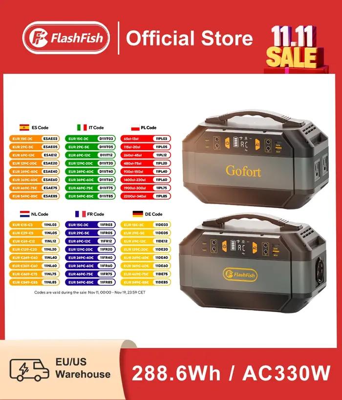 FF-Générateur solaire Flashfish, 288,6 Wh, centrale électrique portable, batterie 78000mAh/3.7V, AC