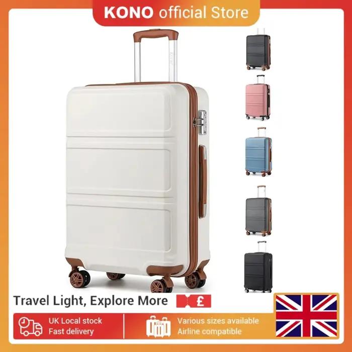 Kono Valise d'habitacle légère – Coque rigide ABS 20/24/28 pouces, convient à EasyJet sous le siège,