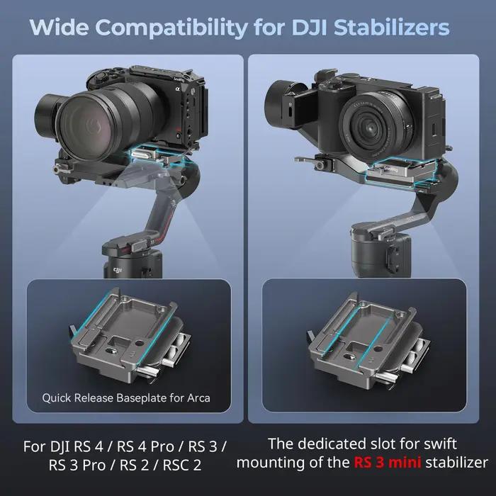 SmallRig HawkLock H38 Arca-Swiss plaque de dégagement rapide pour DJI RS 4 / RS 4 Pro / RS3 / RS 3 P