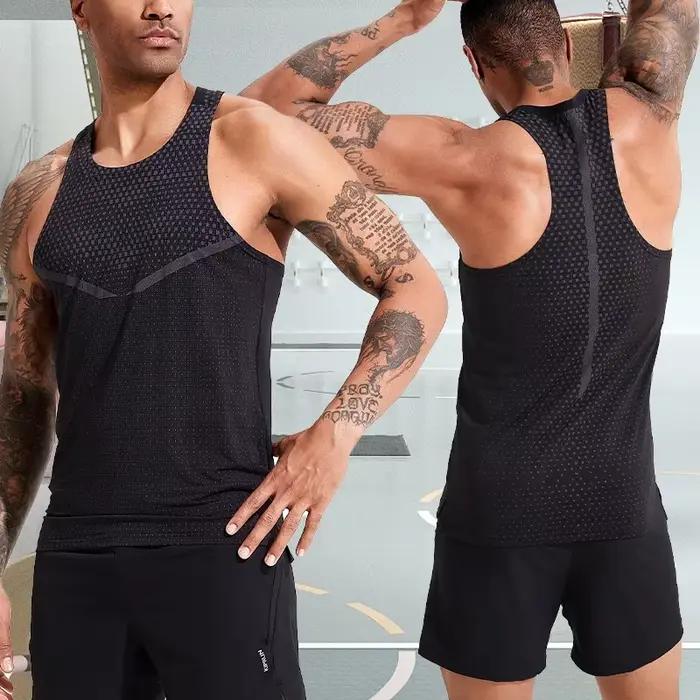 Gilet de course pour hommes, vêtements d'entraînement en plein air, T-shirt sans manches, débardeur
