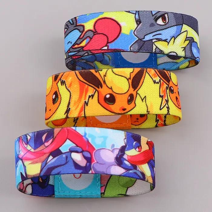 Bracelet élastique de sport support de poignet en polyester dessin animé étiquette tissée par sublimation pour homme et femme occasion sportive et quotidienne