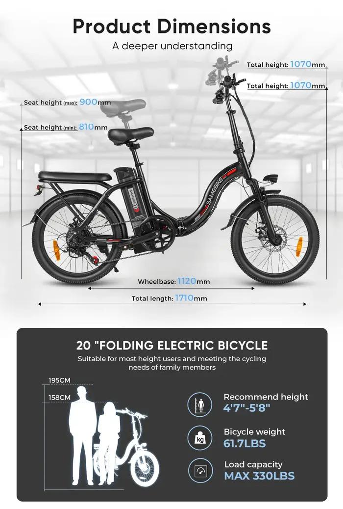 Vélo électrique pliable léger 36V 12Ah pour ville et montagne occasionnels adultes trajets quotidiens randonnées exploration voyage