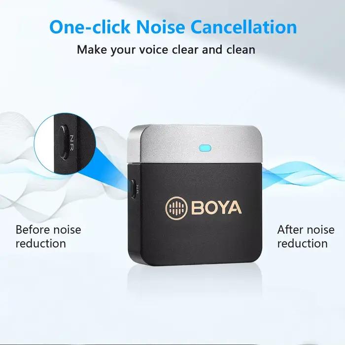 BOYA BY-M1V Microphone à condensateur Lavalier sans fil pour iPhone Android Smartphone caméra PC de