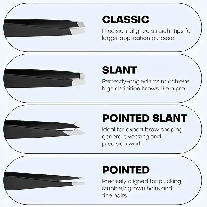 Pincettes et ciseaux professionnels de précision en acier inoxydable, adaptés au coupe des sourcils,