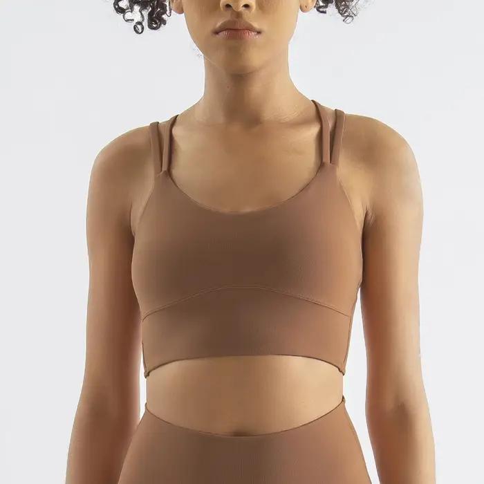 Soutien-gorge de sport SOISOU en nylon pour femme - Élastique et sexy pour yoga et fitness