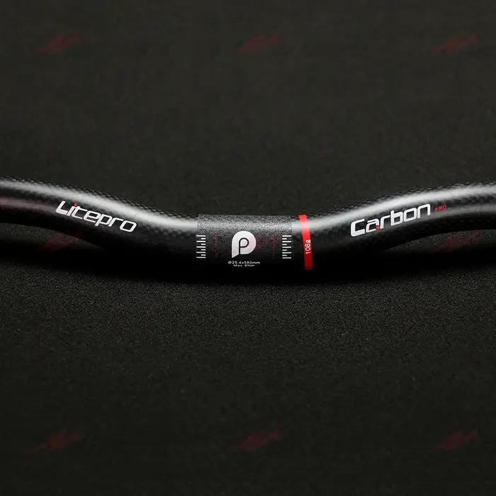 Litepro pliant/BMX 25.4mm 580mm guidon en carbone vtt guidon plat ou montée en Fiber de carbone ultr