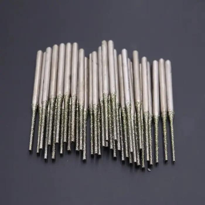 100 pièces ultralong diamant meulage bits tige 2.3mm trou de forage forets petites forets 0.8mm-2.5m