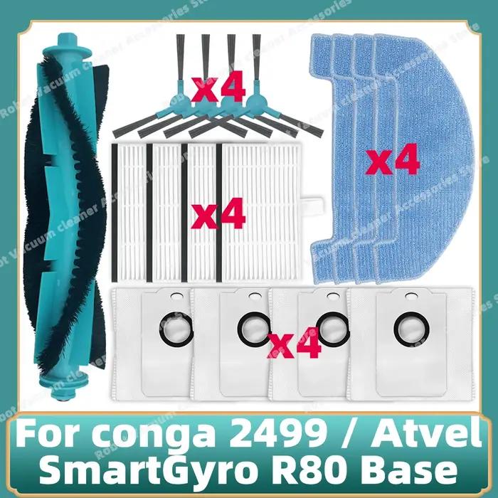Compatible pour Cecotec Conga 2499 Ultra Home Titanium Advanced / Atvel SmartGyro R80, pièces, bross