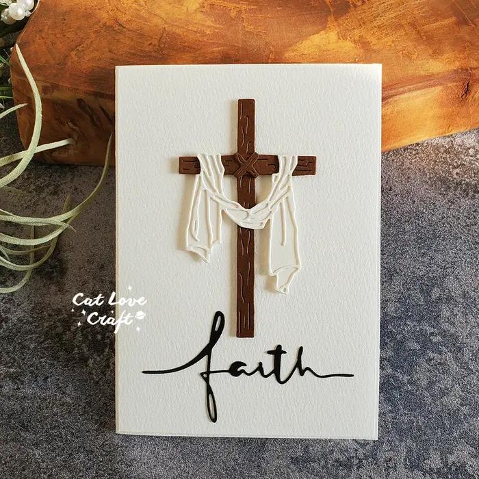 Catlove croix Crucifixion pâques matrices de découpe en métal Scrapbooking pochoir découpes fabricat