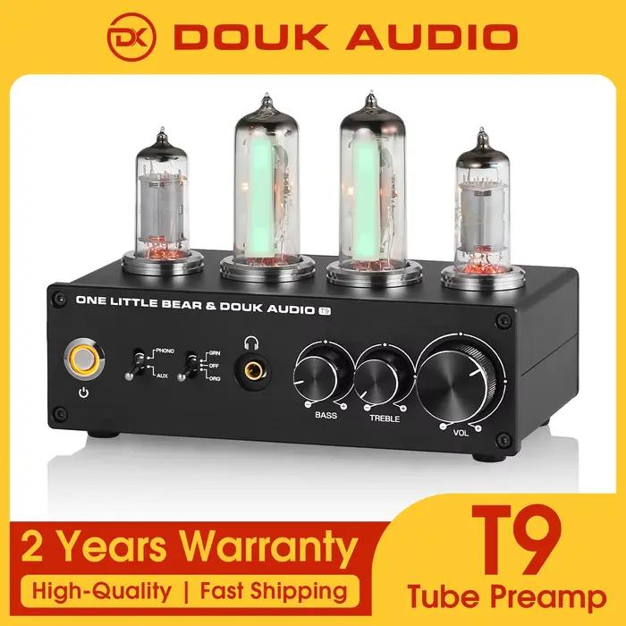 Douk Audio T9 HiFi Magic Eye 6E2 Tube à vide préampli stéréo MM/MC Phono scène pour platines domesti