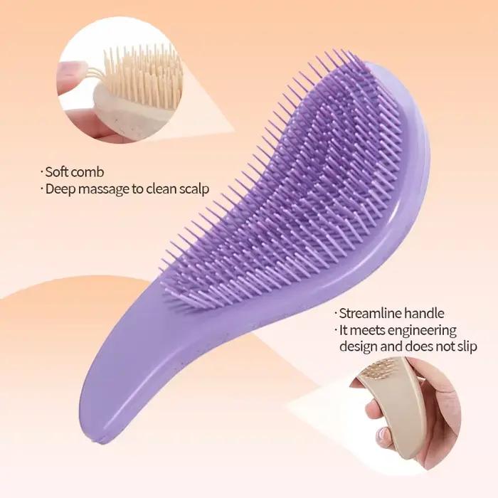 Brosse à cheveux démêlante magique, 1 pièce, paille de blé douce, peigne de Massage du cuir chevelu,
