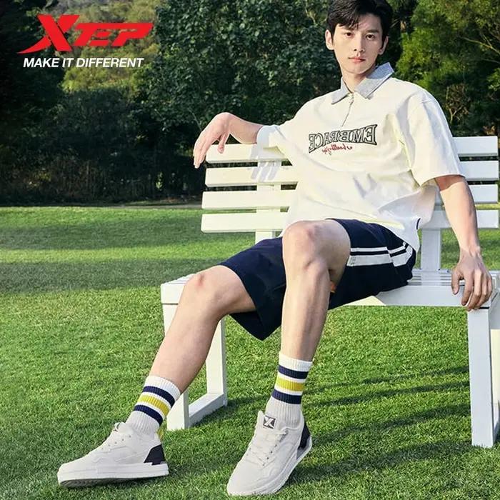 Xtep-Chaussures de Skateboard Basses pour Homme, Baskets Respirantes et Légères, à la Mode, Assortie