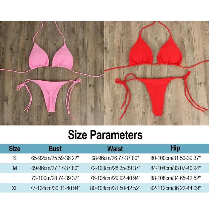 Maillot de bain femme sexy à lacets triangle réglable pour plage
