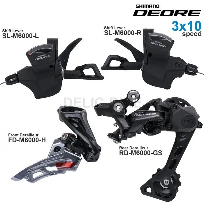 Groupe Shimano Deore M6000 3x10 vitesses avec manette SL-M6000, dérailleur avant FD-M6000, dérailleu