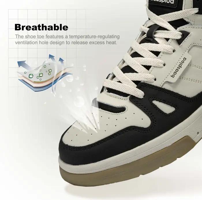Chaussures skateboard imperméables Baasploa pour hommes hiver baskets en peluche antidérapantes pour activités de plein air et skateboarding