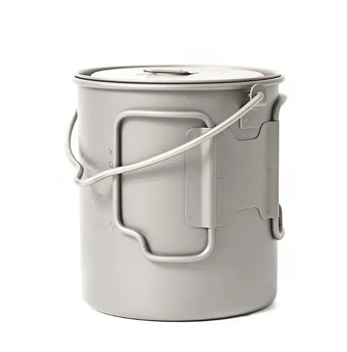 TOAKS Pot en titane de 750 ml avec poignée de caution Pot de camping en plein air POT-750-BH
