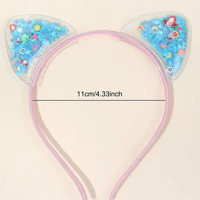 5 pièces chat oreille bandeau mignon étoile brillant paillettes bandeaux doux PVC oreille princesse