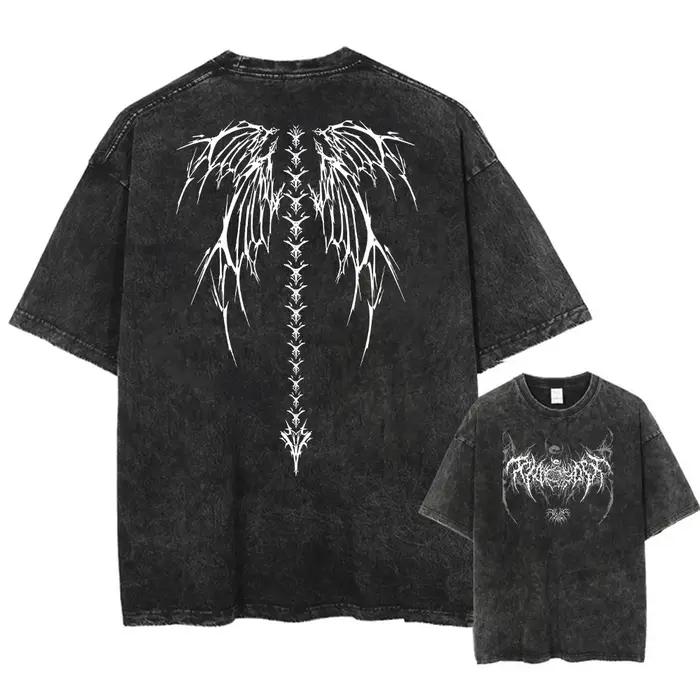 Y2k Harajuku rétro acide T-Shirt motif imprimé T-Shirt Streetwear été pur coton court pur coton lavé